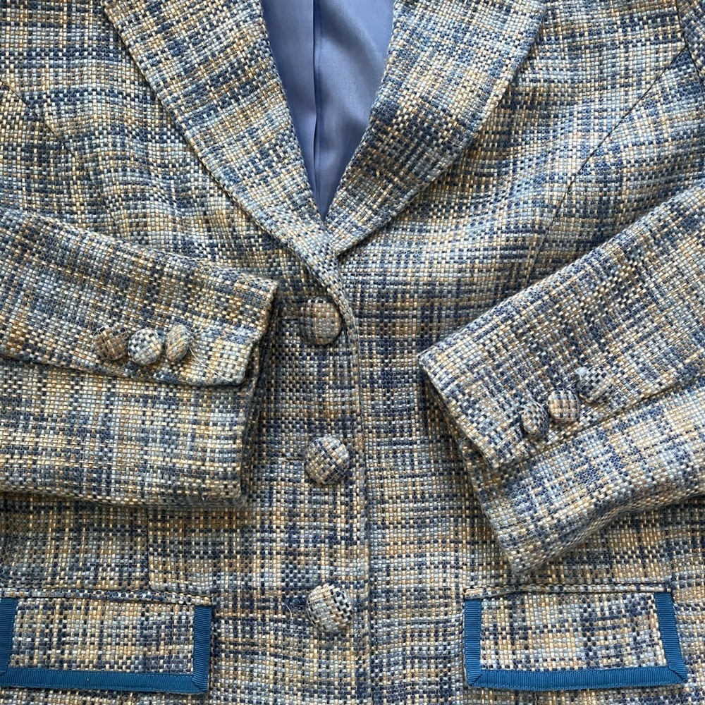 Blue Pastel Tweed Jacket by NY collection - Picture 5 of 6